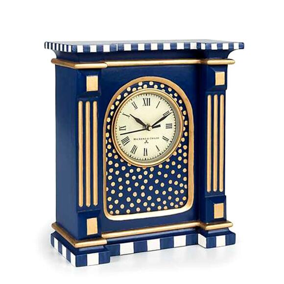 Brand New Mackenzie-Childs Royal Check Mantel Clock - Picture 1 of 3